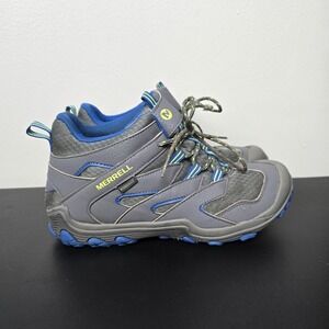 Merrell Shoes‎ Boys Size 7 Gray Blue Chameleon 7 Mid Waterproof Hiking Trail